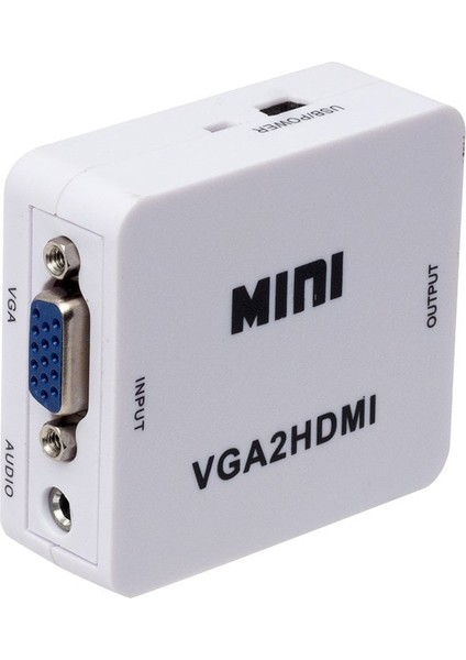 5'li Powermaster PM-18698 VGA To HDMI Ses Çıkışlı Mini Model Dönüştürücü