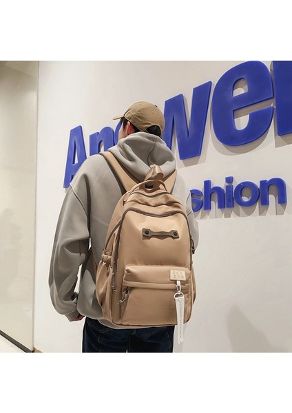 Ortaokul Öğrencilerinin Okul Çantaları, Erkek Üniversite Kampüsü Basit Ortaokul Öğrencilerinin Erkek Kirlenmeye Dayanıklı Büyük Kapasiteli Lise Öğrencilerinin Sırt Çantaları (Yurt Dışından) modelleri