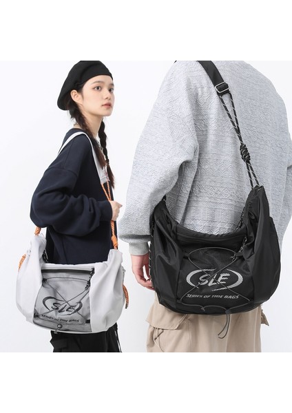 2024 Yeni Çift Crossbody Çanta Sokak Trendi Omuz Çantası Düz Renk Omuz Çantası Su Geçirmez Omuz Çantası (Yurt Dışından)