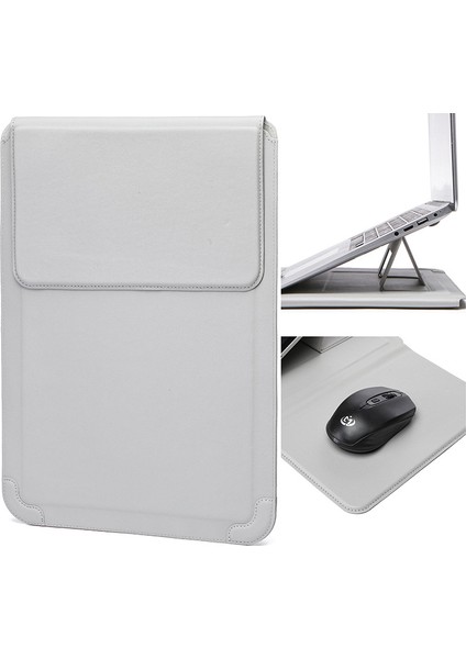 12 13.3 Inç Laptop Çantası Pu Deri Ultra Ince Katlanır Standlı Dizüstü Taşıma Çantası (Yurt Dışından)