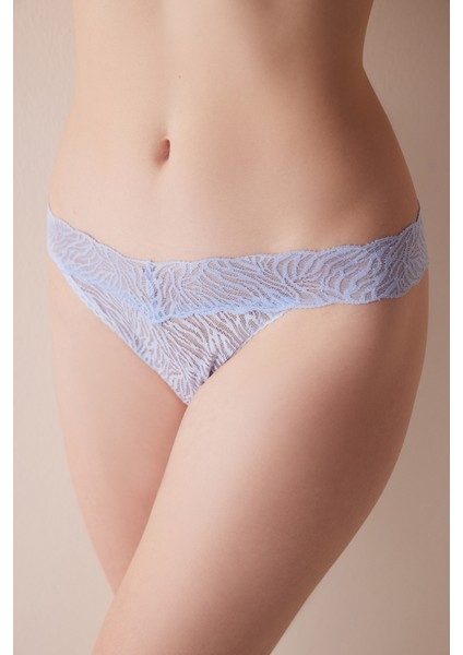 Lacy Elegance Dantel Mavi Brazilian Külot