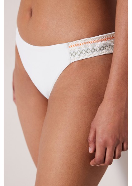 Opal Side Işlemeli Kırık Beyaz Bikini Altı fırsatları