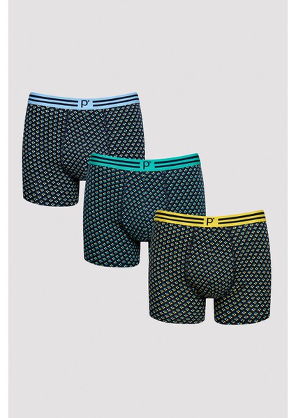 Erkek Dots Çok Renkli 3lü Boxer