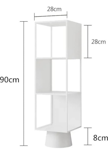 Metal Siyah 4 Katlı Köşe Kitaplık 118-28-28 cm modelleri
