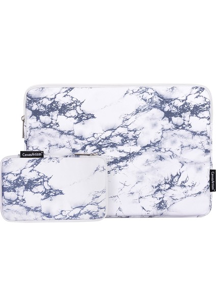 Mermer Desen Fermuar Kapatma Dizüstü Bilgisayar Taşıma Çantası Dizüstü Bilgisayar Koruyucu Kılıf ile Küçük Çanta-Beyaz/14 Inç Dizüstü Bilgisayar Için (Yurt Dışından)