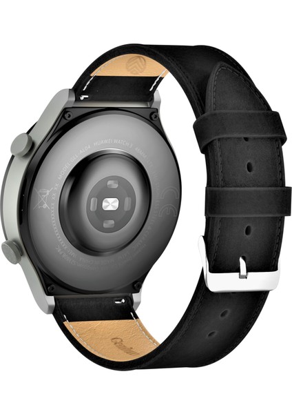 Xiaomi Mi Watch Xiaomi S1 - S2 - S3 Active 22MM Hakiki Deri Kordon Siyah Saat Kordonu Deri Kayış