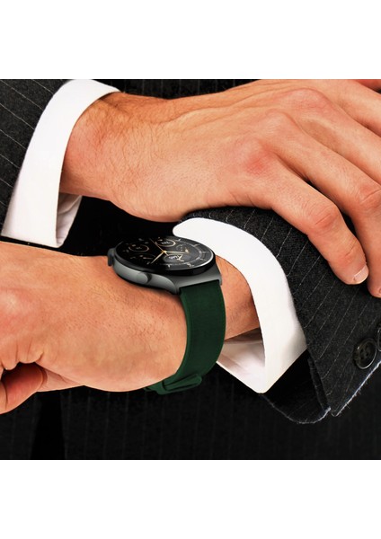 Xiaomi Mi Watch Color Hakiki Deri Kordon 22mm Xiaomi Saat Kayışı Yeşil Akıllı Saat Kordonu