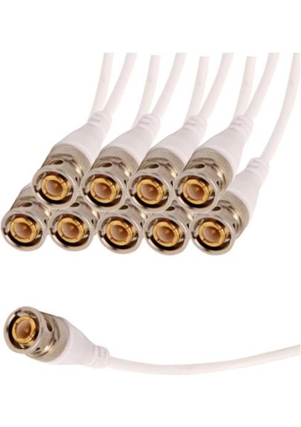 10 Adet Kablolu Bnc Konnektör 10LU Güvenlik Kamerası Bağlantı Soketi Hazır Kablolu Bnc Ucu modelleri