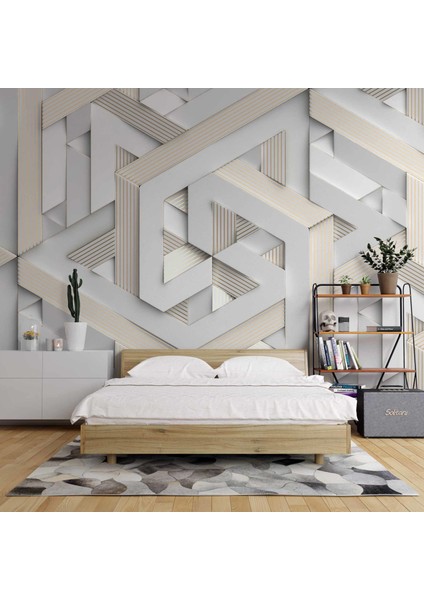 3 Boyutlu Geometrik Üçgen Kabartma Görünümlü fiyatları