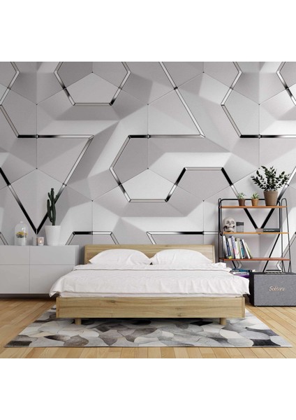 3 Boyutlu Beyaz Geometrik Kabartma Görünümlü fiyatları