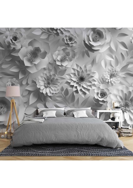 3 Boyutlu Beyaz ve Gri Çiçek fiyatları