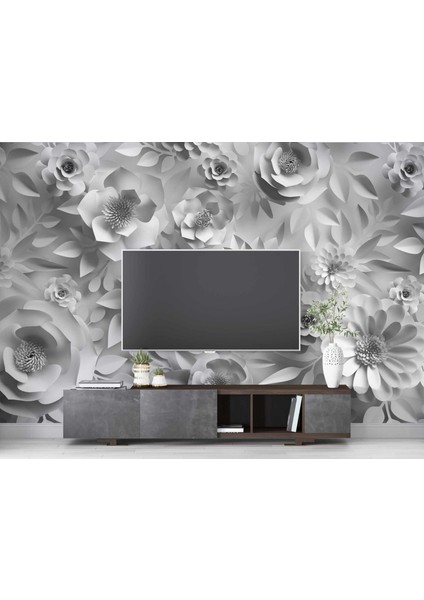 3 Boyutlu Beyaz ve Gri Çiçek modelleri