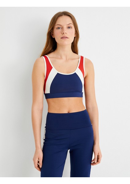 Spor Sütyen Kapsız Renk Bloklu Slim Fit U Yaka modelleri