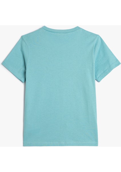 Dinozor Baskılı Kısa Kollu Tişört Bisiklet Yaka Pamuklu fiyatları