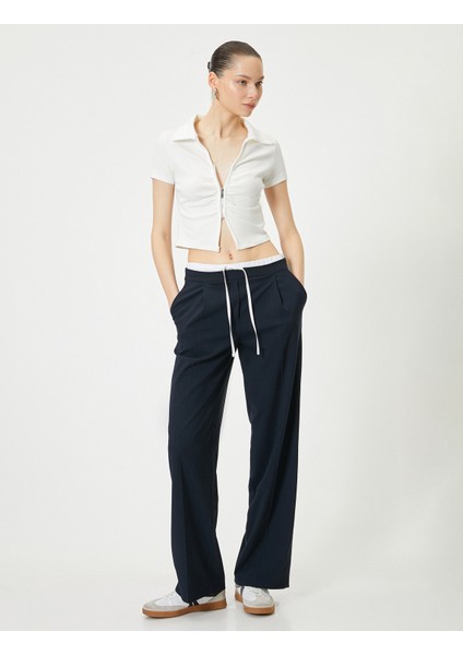 Fermuarlı Polo Tişört Kısa Kollu Slim Fit Pamuklu Ribanalı fiyatları