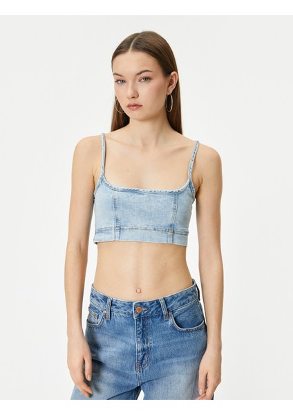 Kot Büstiyer Ince Askılı Slim Fit Kare Yaka modelleri