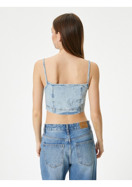Kot Büstiyer Ince Askılı Slim Fit Kare Yaka fırsatları