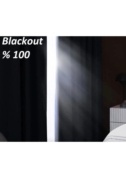 Boutique Curtain Siyah Blackout Fon Perde/güneşlik Kuşgözü Rustik Dikim