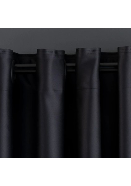 Boutique Curtain Siyah Blackout Fon Perde/güneşlik Kuşgözü Rustik Dikim