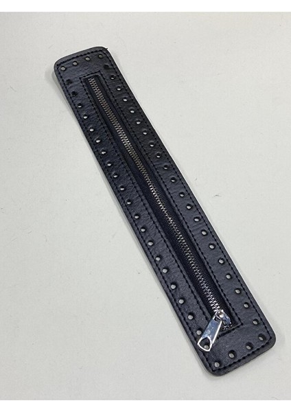 Derili Fermuar / Çanta Fermuarı / Kalın Deri Kapak Fermuar 30 cm