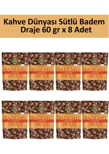 Kahve Dünyası Sütlü Badem Draje 60 gr x 8 Adet