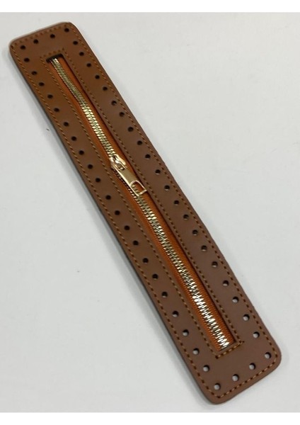 Derili Fermuar / Çanta Fermuarı / Kalın Deri Kapak Fermuar 30 cm