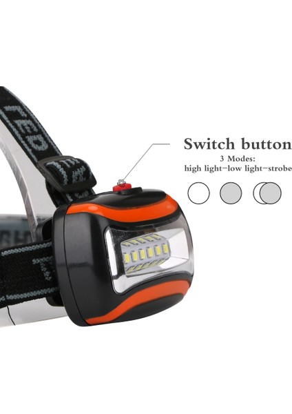 Turuncu Mini Far 3 Modu Torch Fener Açık Kamp Far 6 * LED Lanterna Kafa Bandı ile Acil Işık Su Geçirmez Aydınlatma (Yurt Dışından) indirimleri