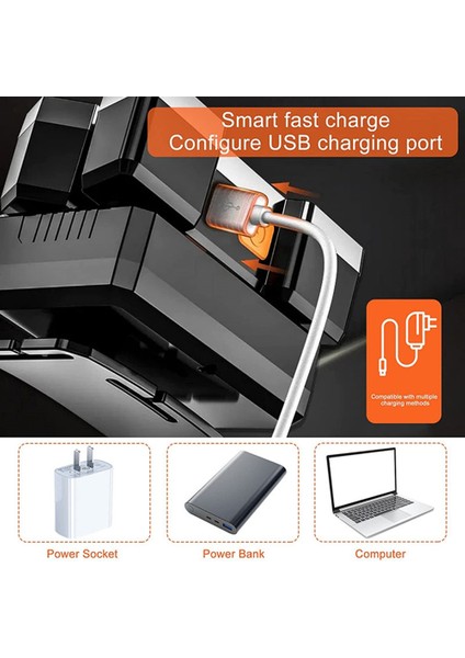 Turuncu LED Beş Kafalı Far Güçlü Işık Süper Parlak USB Şarj Edilebilir Balıkçılık Lambası Taşınabilir Açık Kamp Kafaya Monte El Feneri (Yurt Dışından) fırsatları