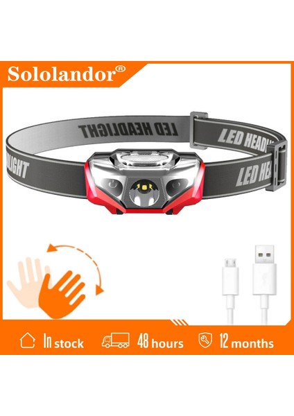 Mavi 800LM Sensör Xpe LED Far 100 M Mesafe Pil USB Far Fener Kamp Avcılık Balıkçılık Beyaz Işık Kafa Feneri (Yurt Dışından) fiyatları