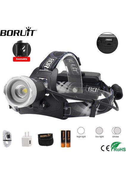 Mavi Stil C Boruit B13 LED Headlamlm 3 Modlu Zoom Far Şarj Edilebilir Güç Bankası Su Geçirmez Kafa Feneri Kamp Için (Yurt Dışından) fiyatları