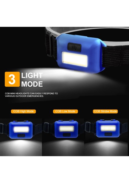 1 Adet Tarzı Mavi 5 Adet Mini Cob LED Far 3 Mod Su Geçirmez Farlar El Feneri Açık Kamp Gece Balıkçı Işığı Taşınabilir Farlar (Yurt Dışından) fırsatları