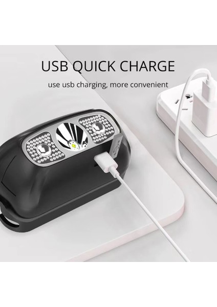 Beyaz Akıllı Dalga Indüksiyon Far Xpg + Dahili Pil ile LED Far El Feneri USB Şarj Edilebilir Kamp Balıkçılık Far Torch (Yurt Dışından) indirimleri