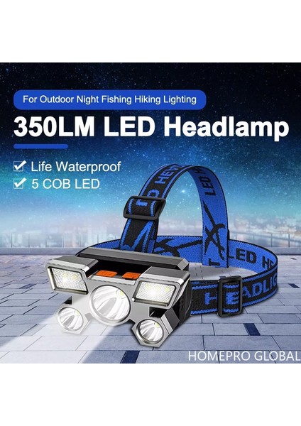 600 Mh Tarzı No.2 Boyutu Şarj Edilebilir Beş LED Far El Feneri Balıkçılık Için LED Far Kamp Farlar Güçlü Işık Süper Parlak Lamba El Feneri (Yurt Dışından) fiyatları