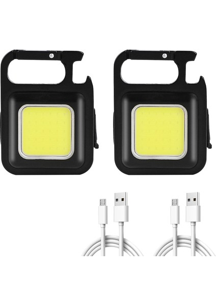 13284.01-2 Mini Taşınabilir USB Şarj Edilebilir LED Çalışma Işığı 800 Lümen Parlak Anahtarlık Işık Küçük Cep Kamp Cob El Feneri Açık Için (Yurt Dışından)