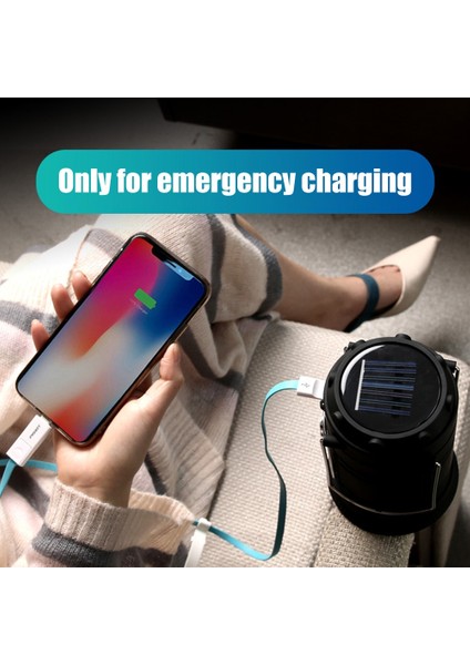15W Güneş Kamp Işık LED Çadır Lambası USB Şarj Edilebilir Açık Hayatta Kalma Çadırı Taşınabilir Asılı Gece Acil Parlak Fener Lambası (Yurt Dışından)