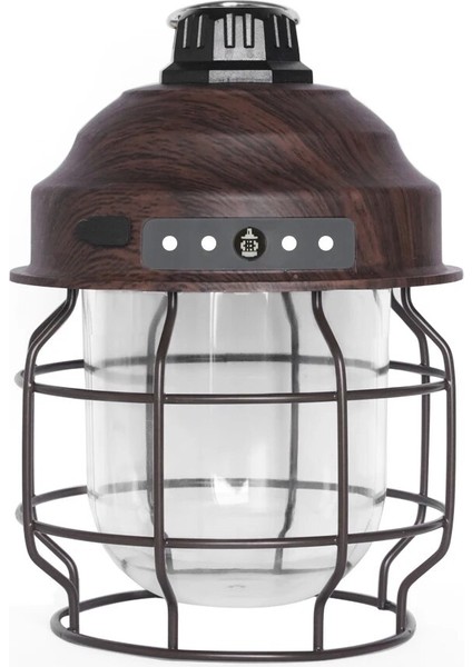 12W Vintage Metal Asılı Kamp Fenerleri Ah Akülü Sıcak Işık LED Kamp Fener Şarj Edilebilir Çadır Işığı Açık (Yurt Dışından)