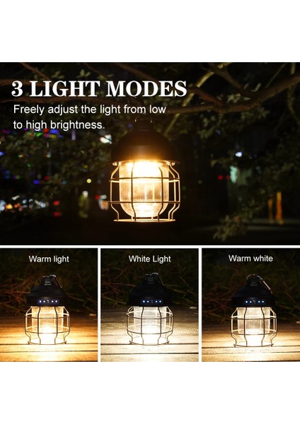 12W Vintage Metal Asılı Kamp Fenerleri Ah Akülü Sıcak Işık LED Kamp Fener Şarj Edilebilir Çadır Işığı Açık (Yurt Dışından) fırsatları