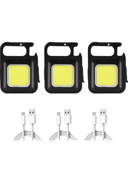 13284.01-3 Mini Taşınabilir USB Şarj Edilebilir LED Çalışma Işığı 800 Lümen Parlak Anahtarlık Işık Küçük Cep Kamp Cob El Feneri Açık Için (Yurt Dışından)