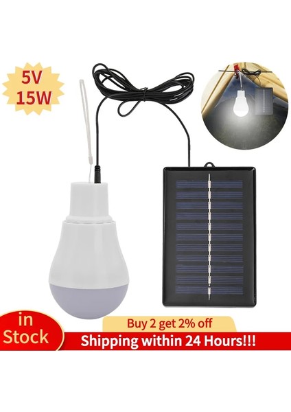 15W 5V 15W Güneş Enerjisi Paneli 130LM USB Şarj Edilebilir Enerji Tasarruflu Güneş Ampul Aydınlatma Açık Kamp Için Taşınabilir Lamba LED Ampul (Yurt Dışından) indirimleri