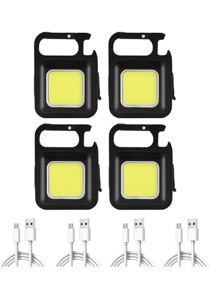 13284.01-4 Mini Taşınabilir USB Şarj Edilebilir LED Çalışma Işığı Lümen Parlak Anahtarlık Işık Küçük Cep Kamp Cob El Feneri Açık Için (Yurt Dışından)