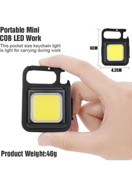 13284.01-4 Mini Taşınabilir USB Şarj Edilebilir LED Çalışma Işığı Lümen Parlak Anahtarlık Işık Küçük Cep Kamp Cob El Feneri Açık Için (Yurt Dışından) modelleri