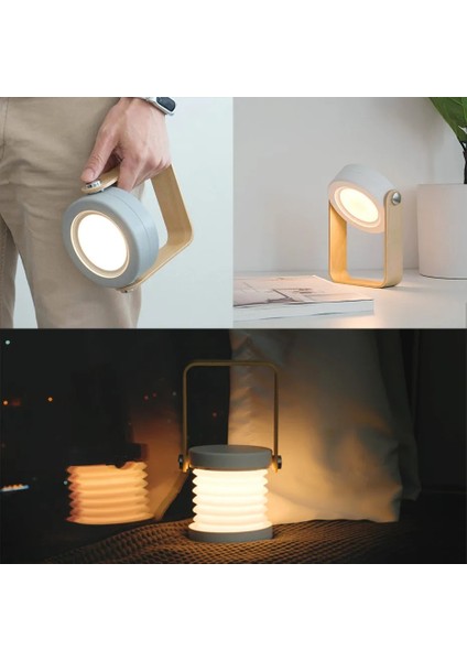 Gri Taşınabilir Sıcak Beyaz Fenerler Seviye 3 Parlaklık Asılı Çadır USB Şarj Edilebilir El Feneri Dahili Mah Lityum Pil D4 (Yurt Dışından) fiyatları