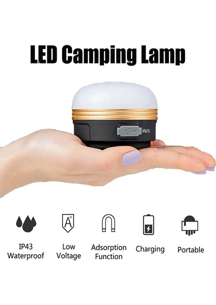 Turuncu Tarzı 3W Açık Çadır Taşınabilir Acil Fener Yürüyüş Için Mıknatıs Tabanlı Güç Bankası ile Yüksek Güç LED Kamp Işık Şarj Edilebilir (Yurt Dışından) modelleri