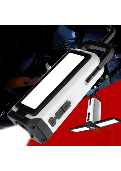 Gri Tarzı 10W Xpe Ana Işığı ile Şarj Edilebilir Çalışma Işığı Cob Yan Işık 6 Modlu Katlanır Işık, Asma Kancalı, Araba Tamiri Için Çalışma Işığı (Yurt Dışından)