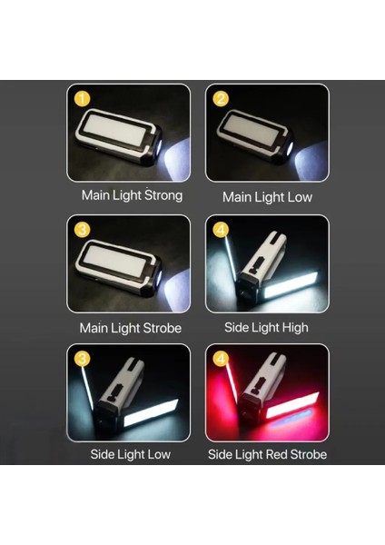 Gri Tarzı 10W Xpe Ana Işığı ile Şarj Edilebilir Çalışma Işığı Cob Yan Işık 6 Modlu Katlanır Işık, Asma Kancalı, Araba Tamiri Için Çalışma Işığı (Yurt Dışından) fırsatları