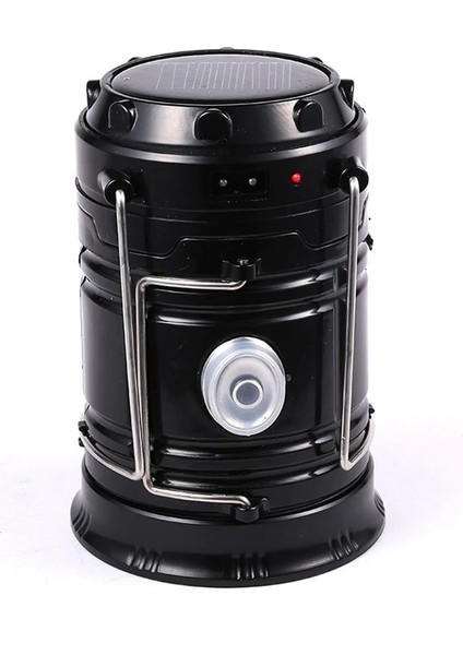 Siyah LED Güneş Kamp Fener Açık Su Geçirmez Taşınabilir Lamba Şarj Edilebilir Yürüyüş Fenerler Kamp Balıkçılık Karartma Acil (Yurt Dışından)