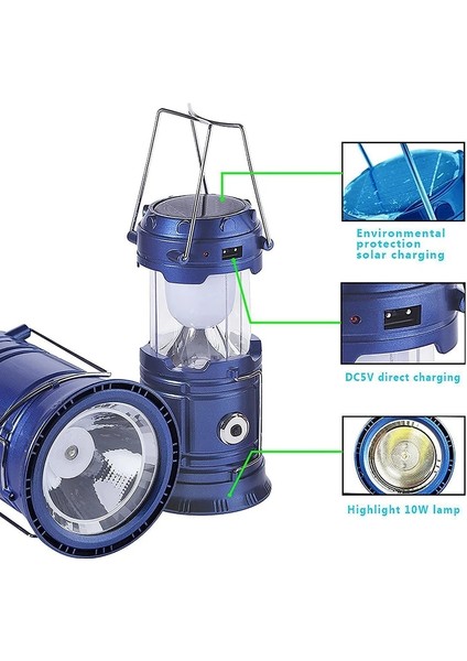Siyah LED Güneş Kamp Fener Açık Su Geçirmez Taşınabilir Lamba Şarj Edilebilir Yürüyüş Fenerler Kamp Balıkçılık Karartma Acil (Yurt Dışından) indirimleri