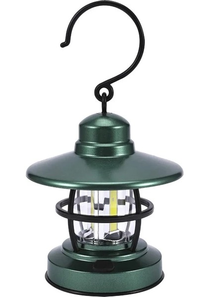 Yeşil Vintage Kamp Feneri Lamba Açık Dağcılık Kamp Taşınabilir Aydınlatma Fenerler Pille Çalışan LED Asın Çadır Işığı (Yurt Dışından)