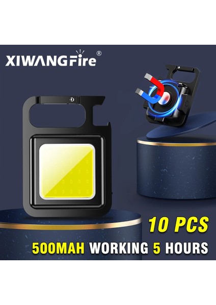 10 Parça Çok Fonksiyonlu Mini Parlama Cob Anahtarlık Işık USB Şarj Acil Durum Lambaları Güçlü Manyetik Onarım Çalışması Açık Kamp Işık (Yurt Dışından) fiyatları