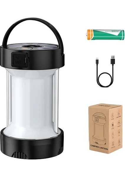 Siyah Çok Fonksiyonlu Çadır Işığı Açık Taşınabilir Güneş Enerjili Acil Durum Işıkları Lambalar Şarj Edilebilir Işık El Feneri (Yurt Dışından)